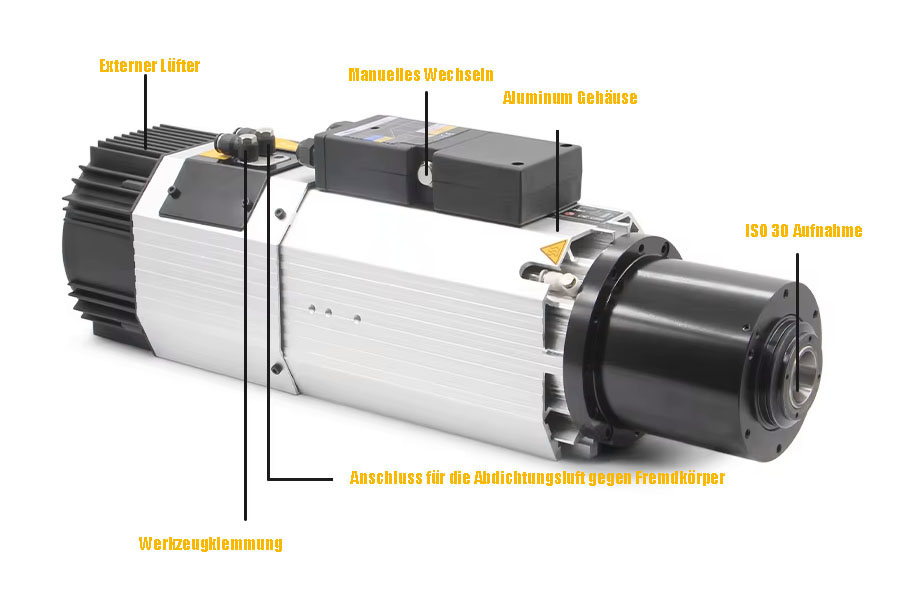 HF Spindel 9 KW Luftgekühlt mit 11 KW C2000