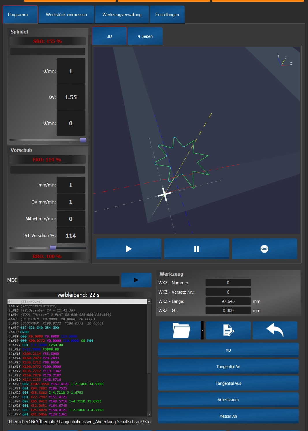 SIM Software Industrial Tangentialmesser