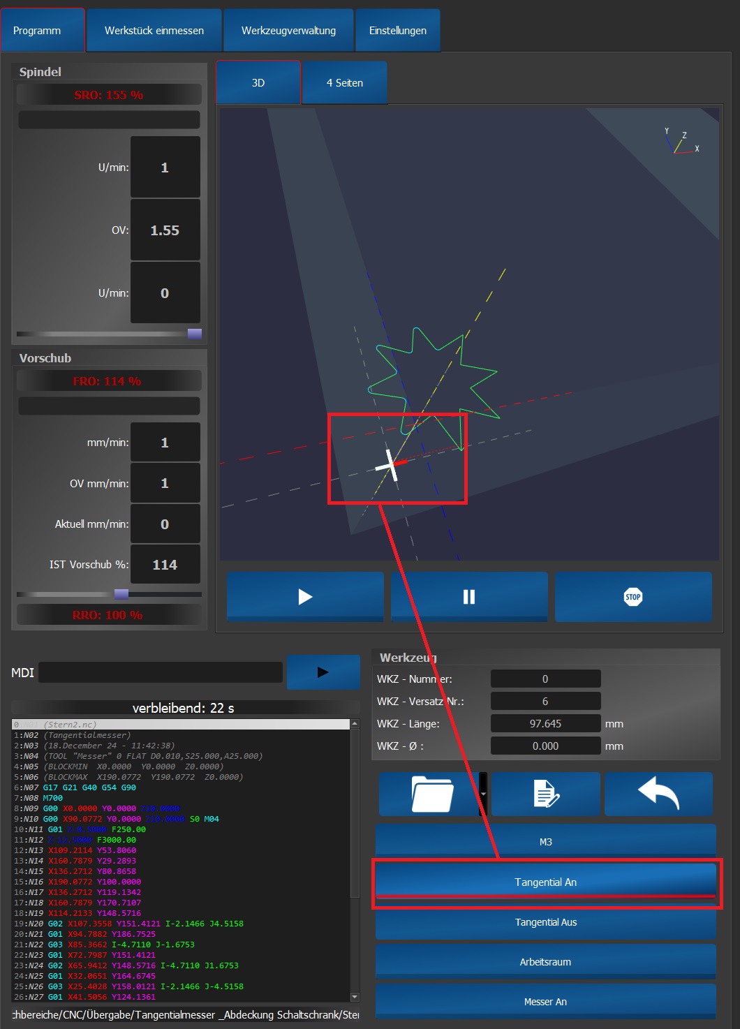 SIM Software Industrial Tangentialmesser