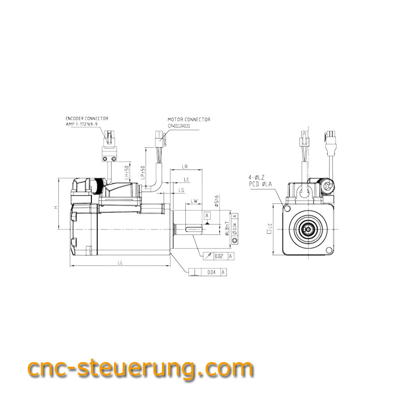 B3 Delta Servo Motor 400 Watt mit Bremse