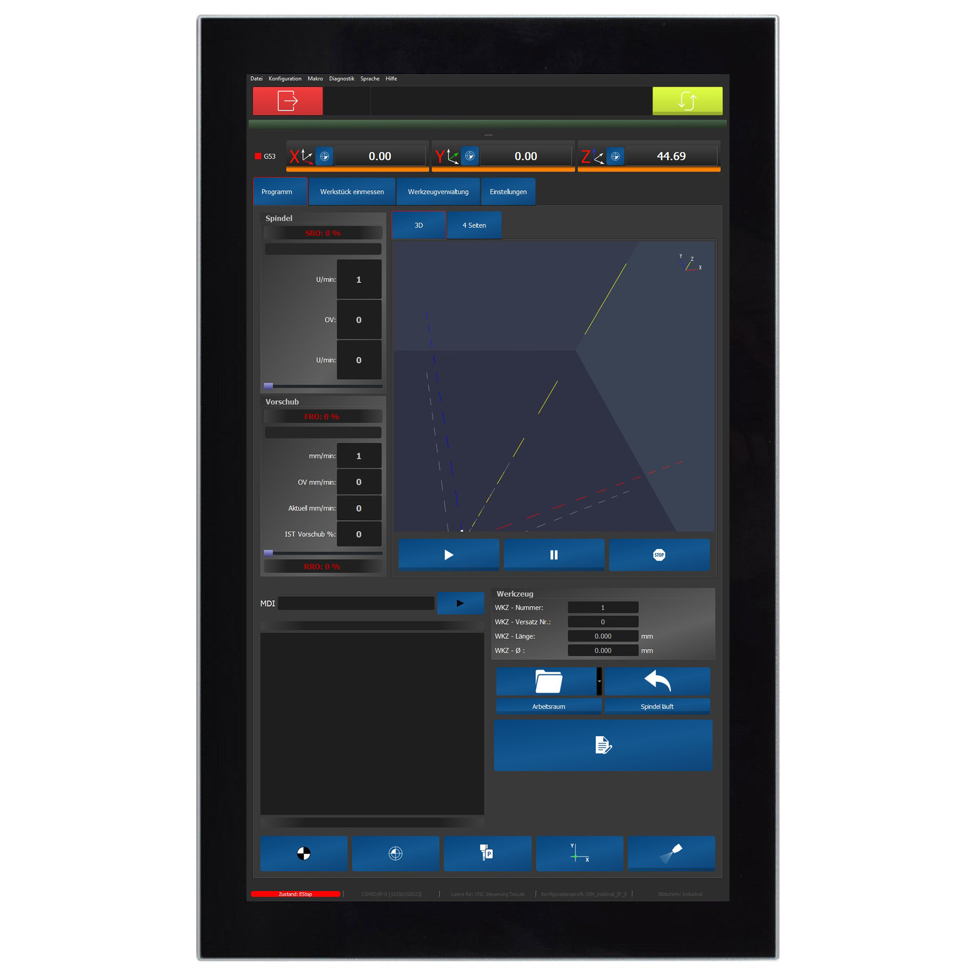 21.5" Touchmonitor mit SIM Software Industrial